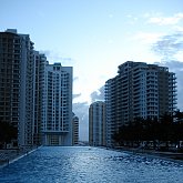 short dawn swim on rooftop